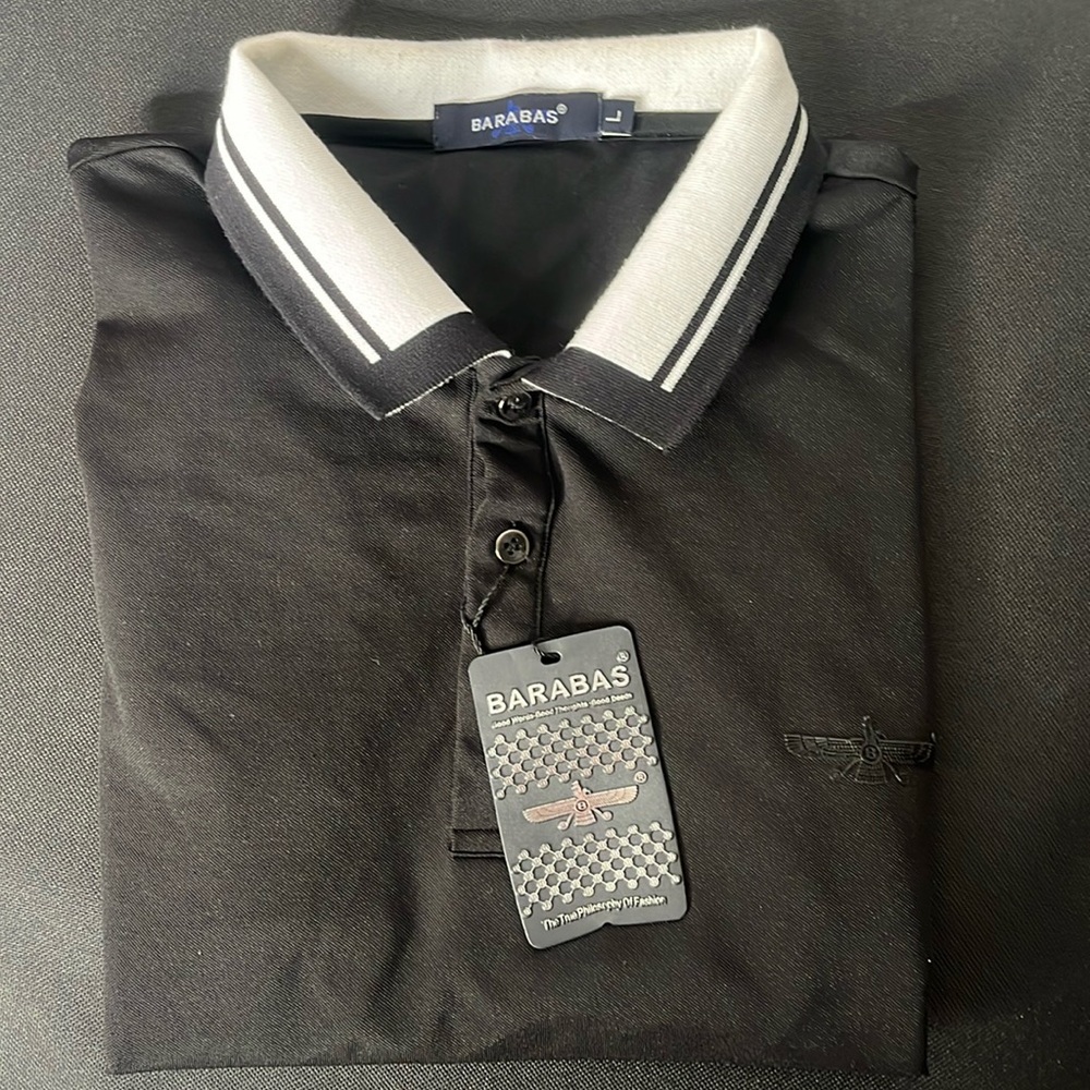BARABAS Polo Shirt
Size Medium 
Color Black